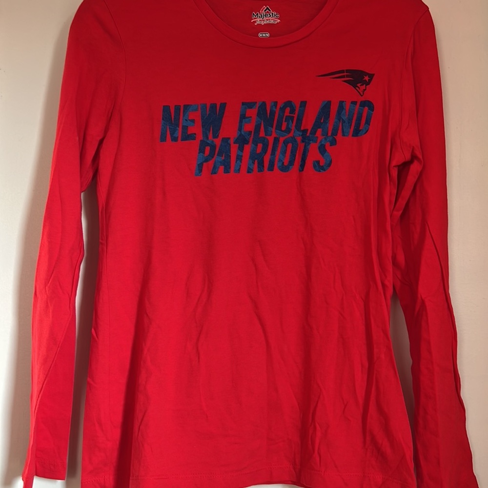 Majestic Fan Fashion Womens New England Patriots Long Sleeves T Shirt Re…